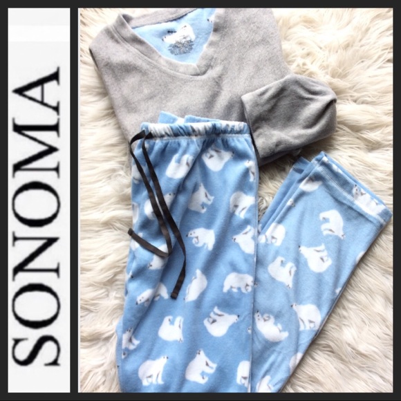 NWOT Sonoma Fleece Pajama Set - Picture 1 of 5